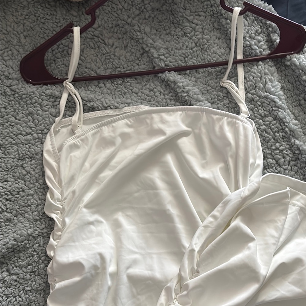 Elegant White Satin Dress